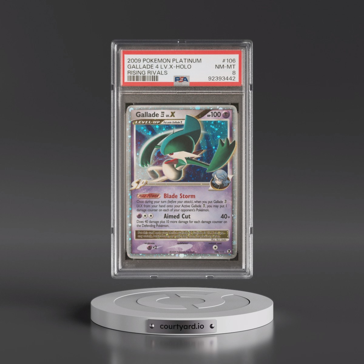 2009 Pokémon Platinum Rising Rivals #106 Gallade 4 LV.X - Holo (PSA 8 NM-MT)