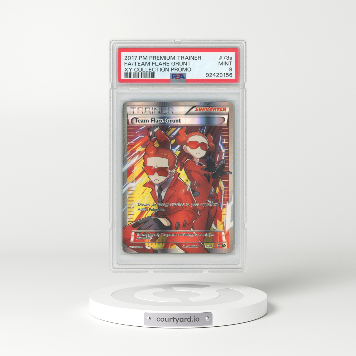 2017 XY Promos #73a Team Flare Grunt - Full Art Holo (PSA 9 MINT)