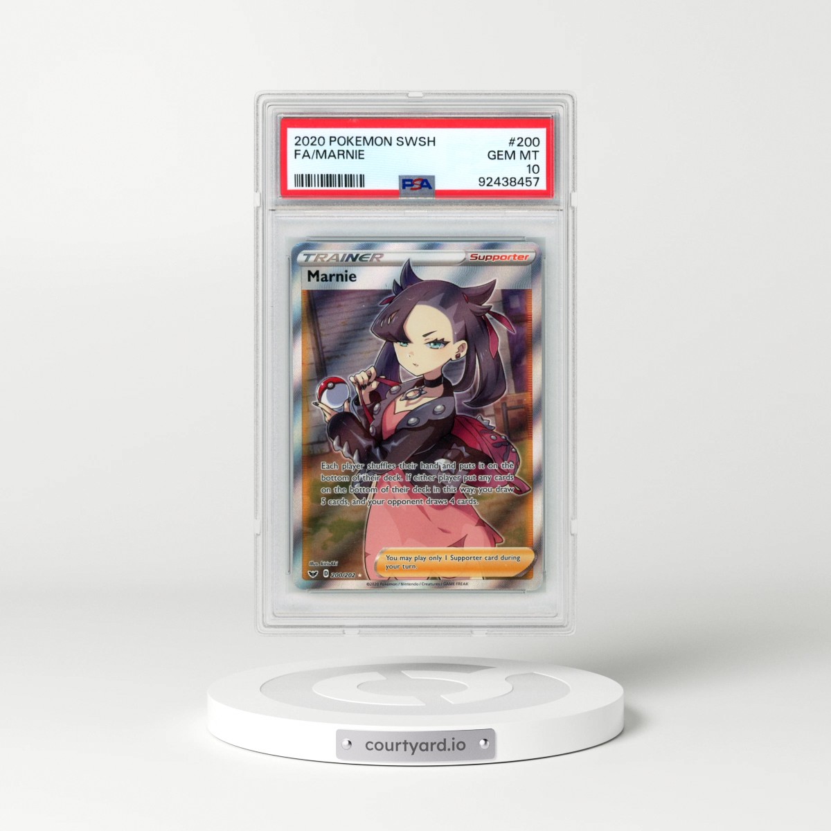 2020 Pokémon Sword & Shield #200 Marnie - Full Art (PSA 10 GEM MINT)