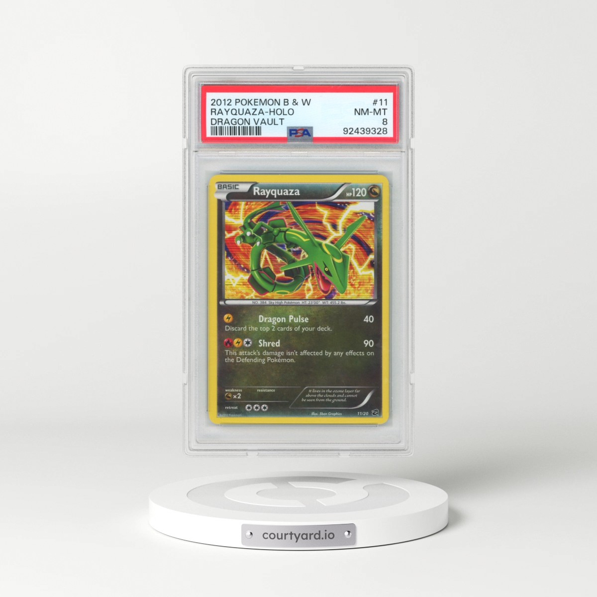 2012 Pokémon Black & White Dragon Vault #11 Rayquaza - Holo (PSA 8 NM-MT)