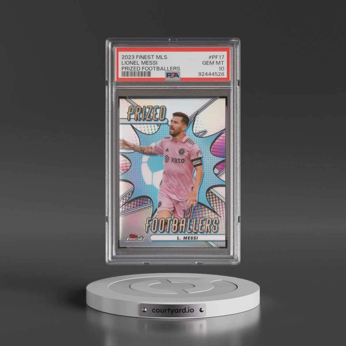 2023 Topps Finest MLS Prized Footballers #PF17 Lionel Messi (PSA 10 GEM MINT)