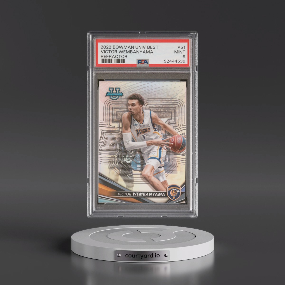 2022 Bowman University Best #51 Victor Wembanyama - Refractor (PSA 9 MINT)