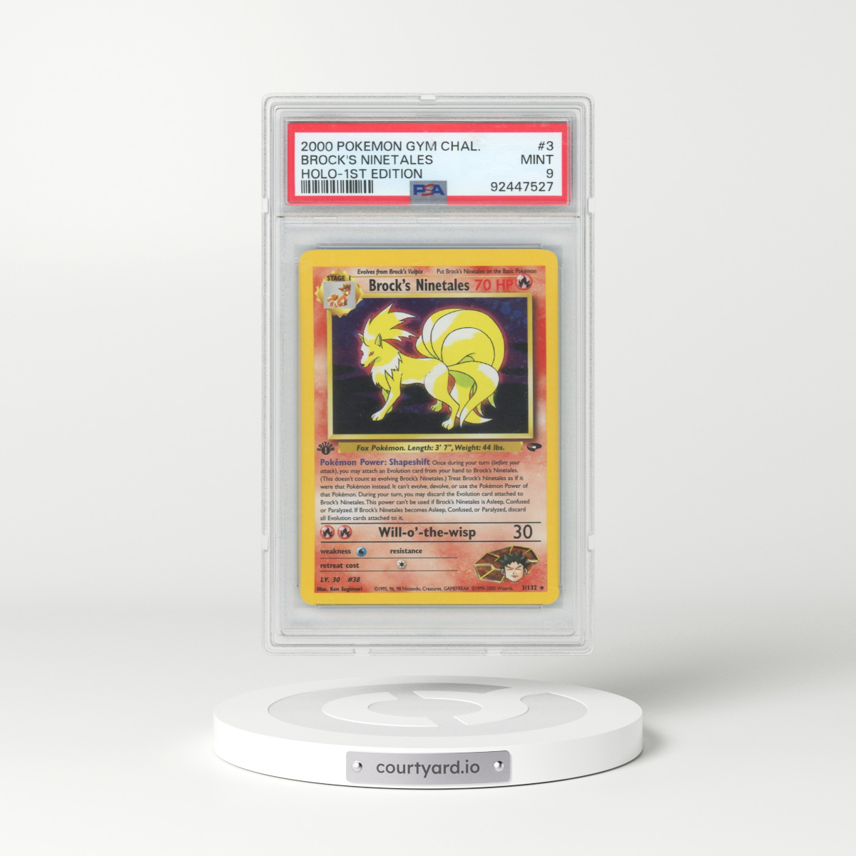 2000 Pokémon Gym Challenge #3 Brock's Ninetales - 1st Edition Holo (PSA 9 MINT)