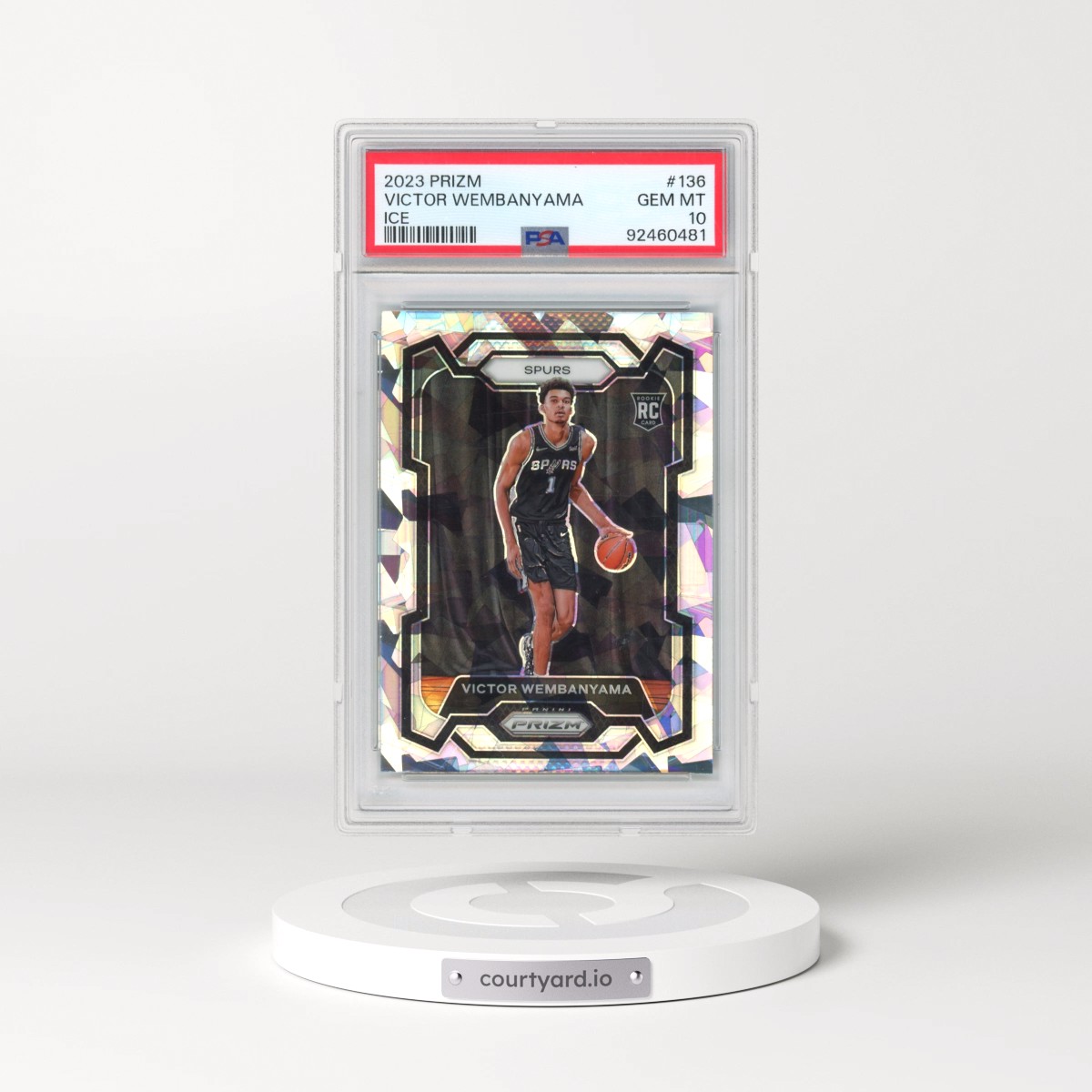2023 Panini Prizm #136 Victor Wembanyama - Ice (PSA 10 GEM MINT)
