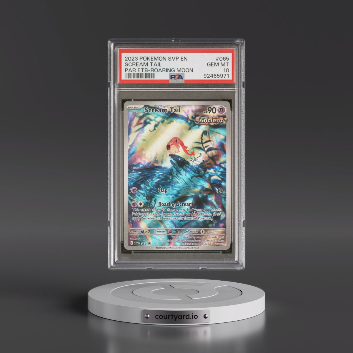 2023 Pokémon Svp EN-SV Black Star Promo #065 Scream Tail - Paradox Rift Elite Trainer Box-Roaring Moon (PSA 10 GEM MINT)