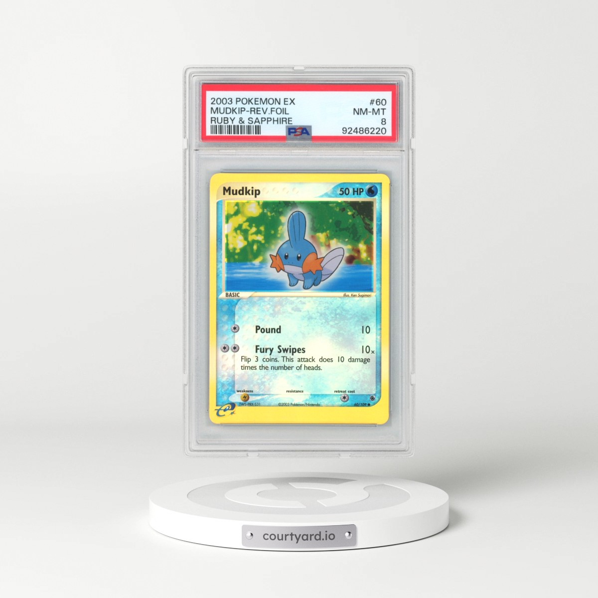 2003 Pokémon EX Ruby & Sapphire #60 Mudkip - Reverse Foil (PSA 8 NM-MT)