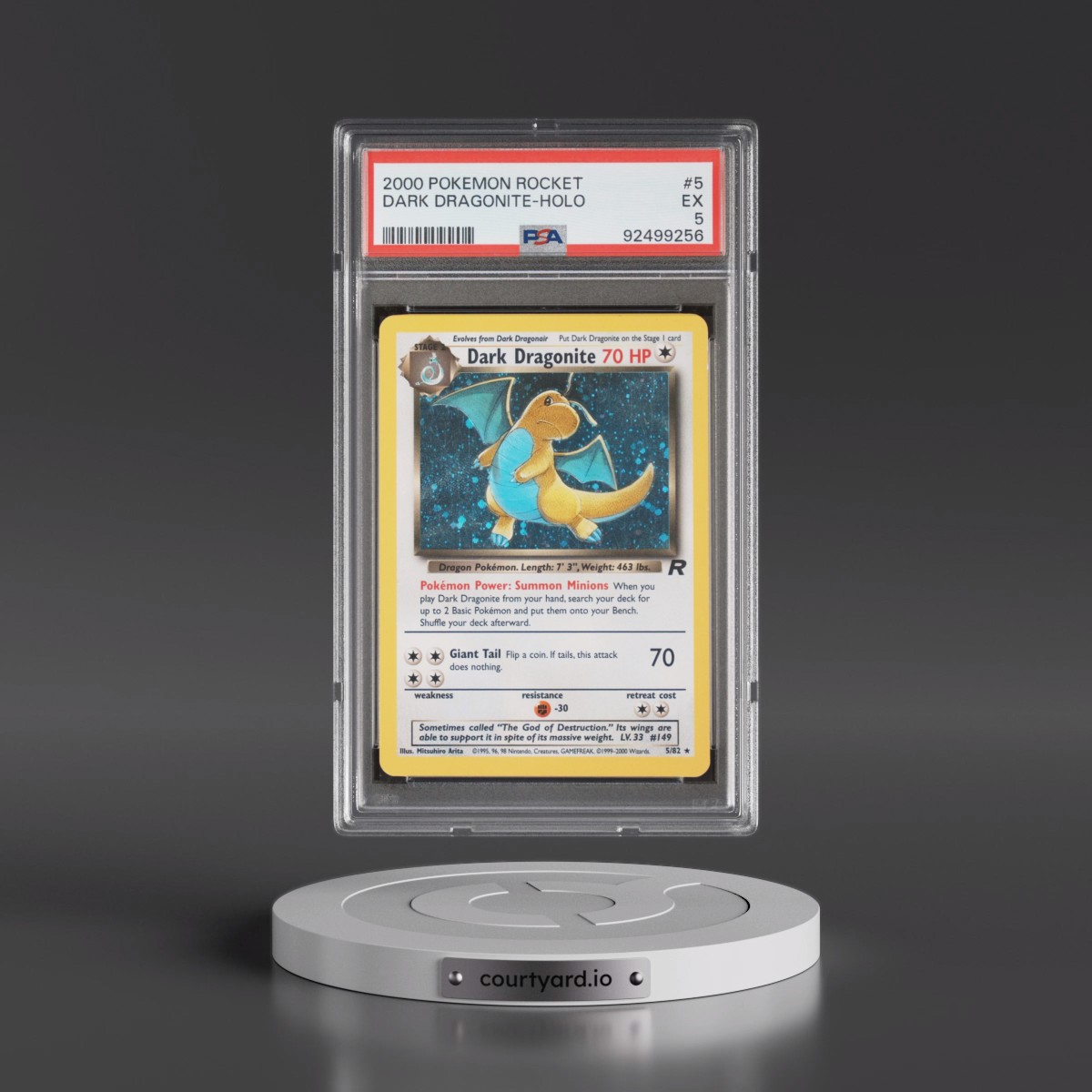 2000 Pokémon Rocket #5 Dark Dragonite - Holo (PSA 5 EX)