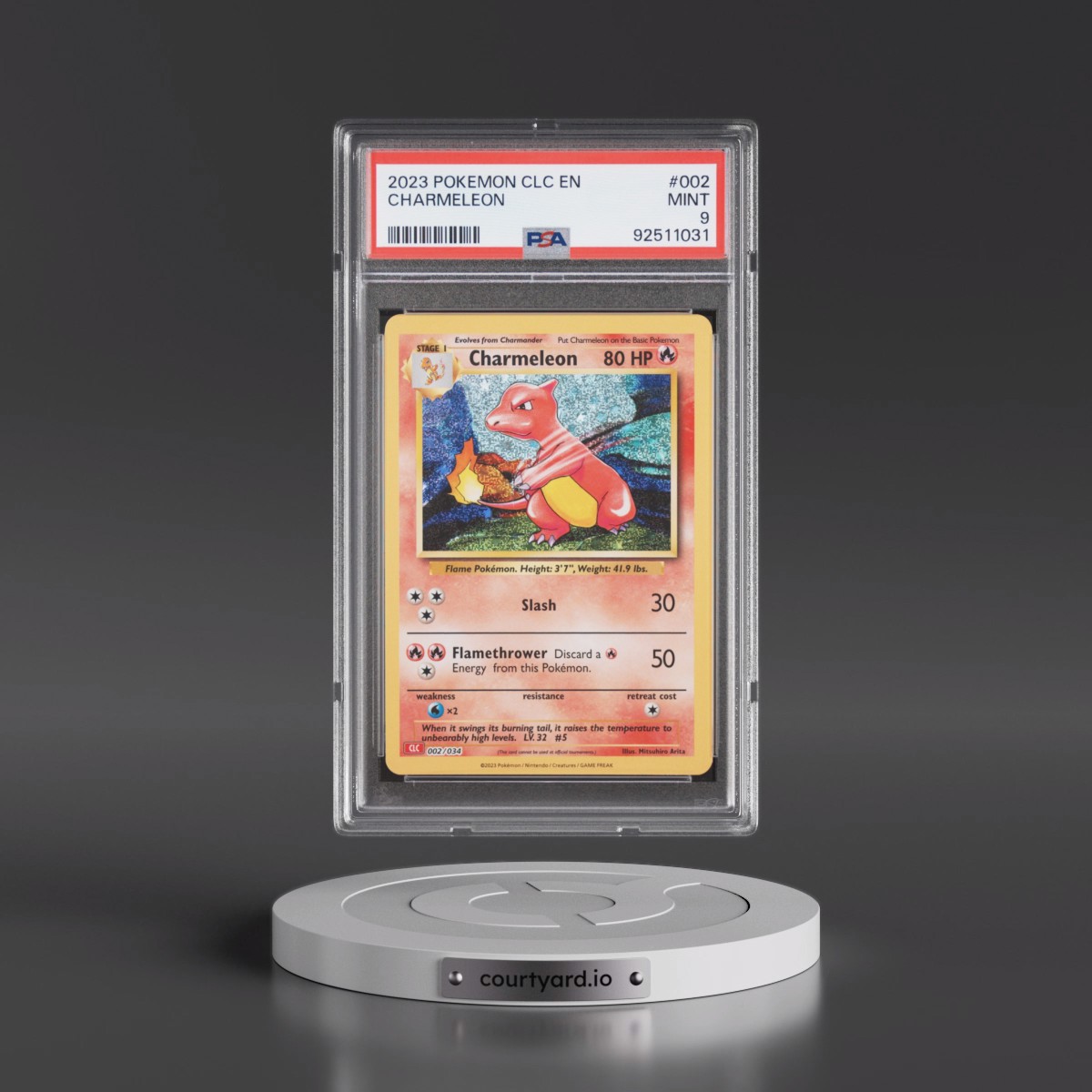 2023 Pokémon Clc-Trading Card Game Classic Charizard & HO-Oh EX Deck #002 Charmeleon (PSA 9 MINT)