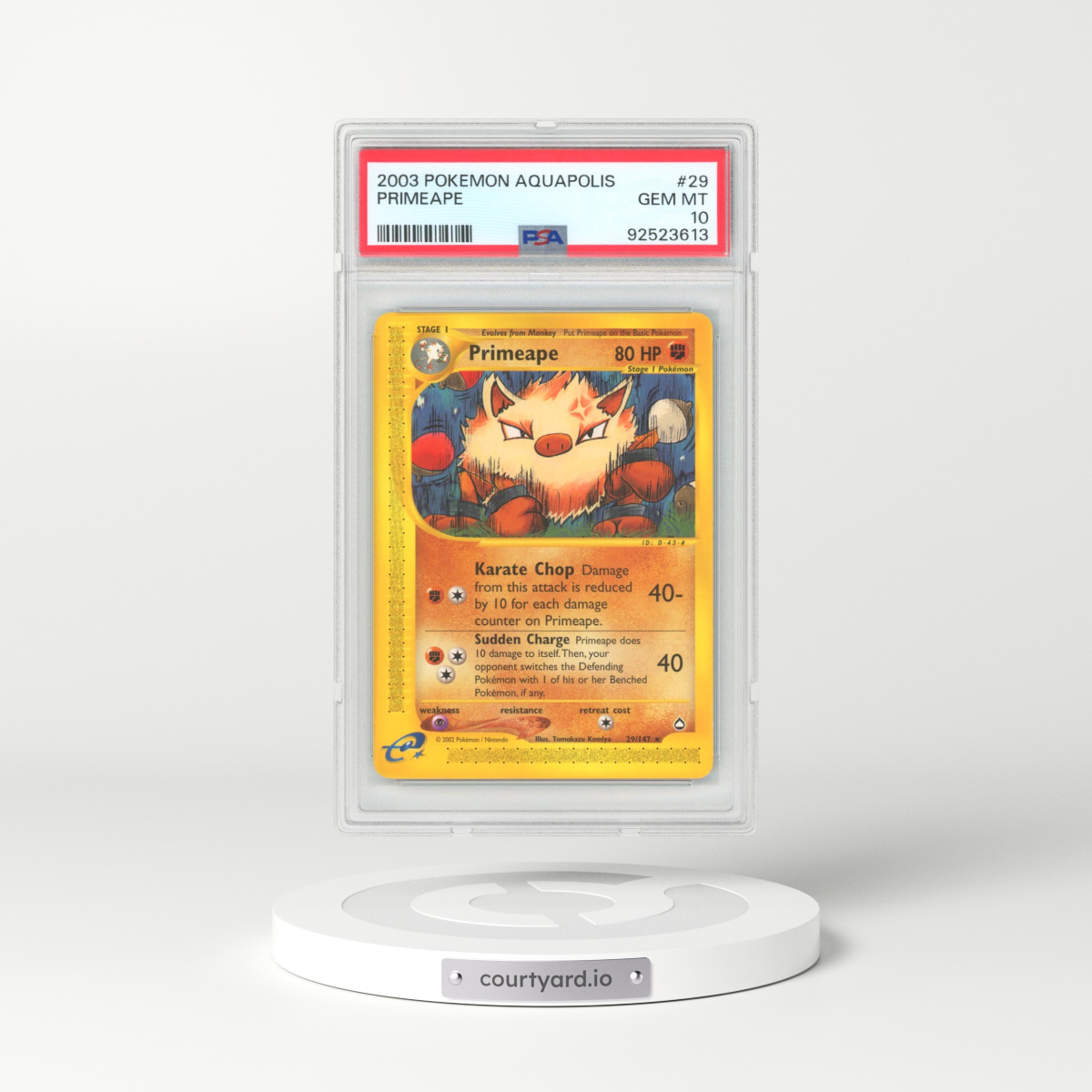 2003 Aquapolis #29 Primeape (PSA 10 GEM MINT)