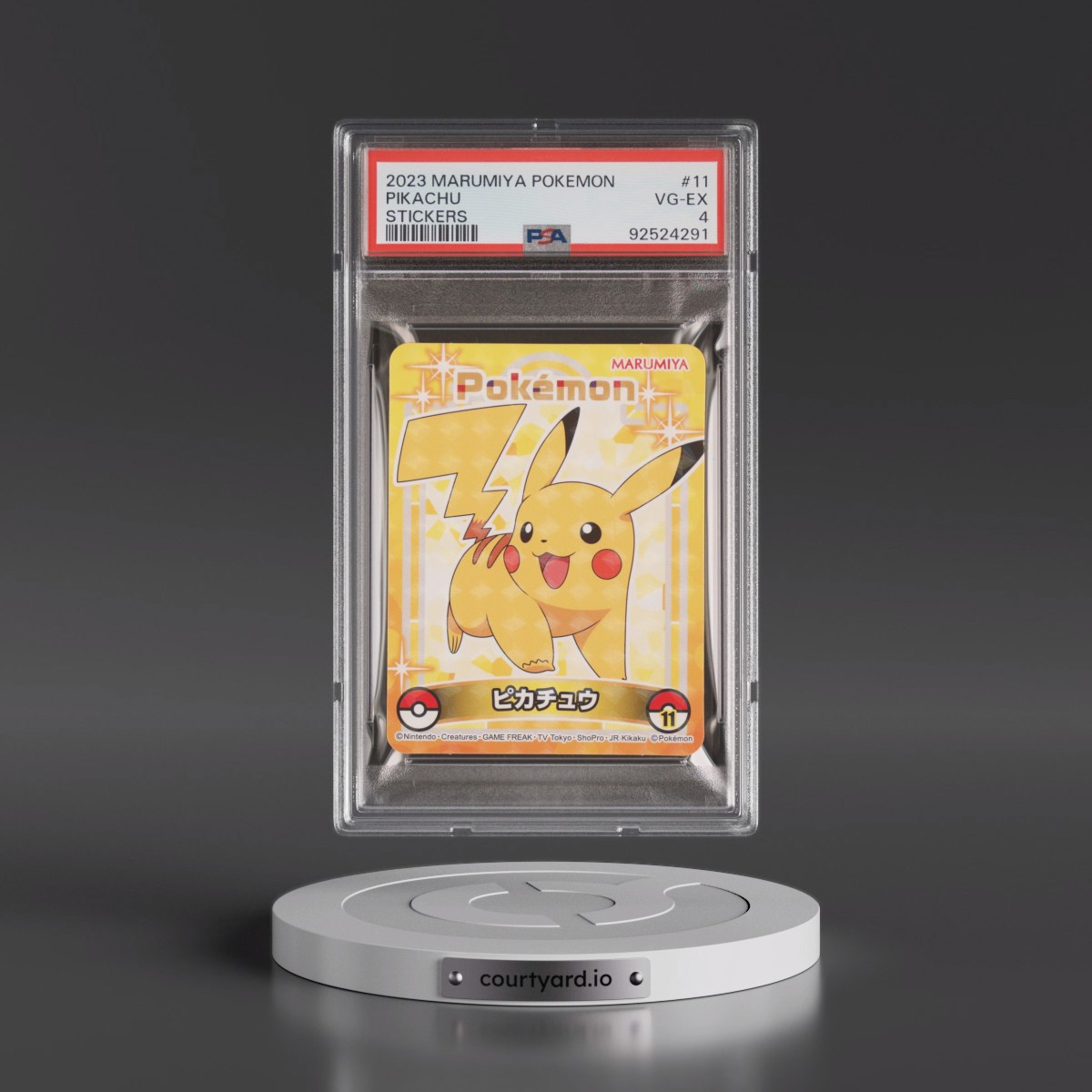 2023 Marumiya Pokémon Stickers #11 Pikachu (PSA 4 VG-EX)