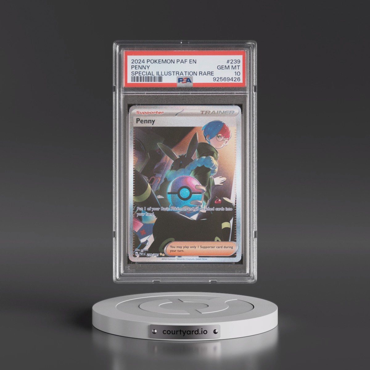 2024 Pokémon Paf EN-Paldean Fates #239 Penny - Special Illustration Rare (PSA 10 GEM MINT)