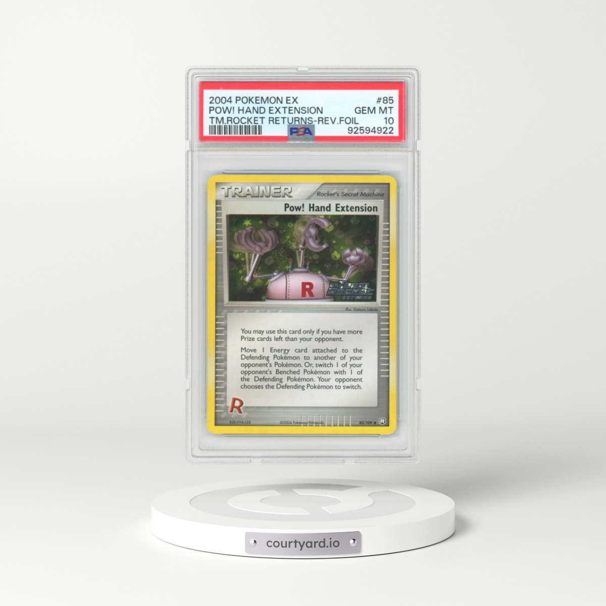 2004 Pokémon EX Team Rocket Returns #85 Pow! Hand Extension - Reverse Foil (PSA 10 GEM MINT)
