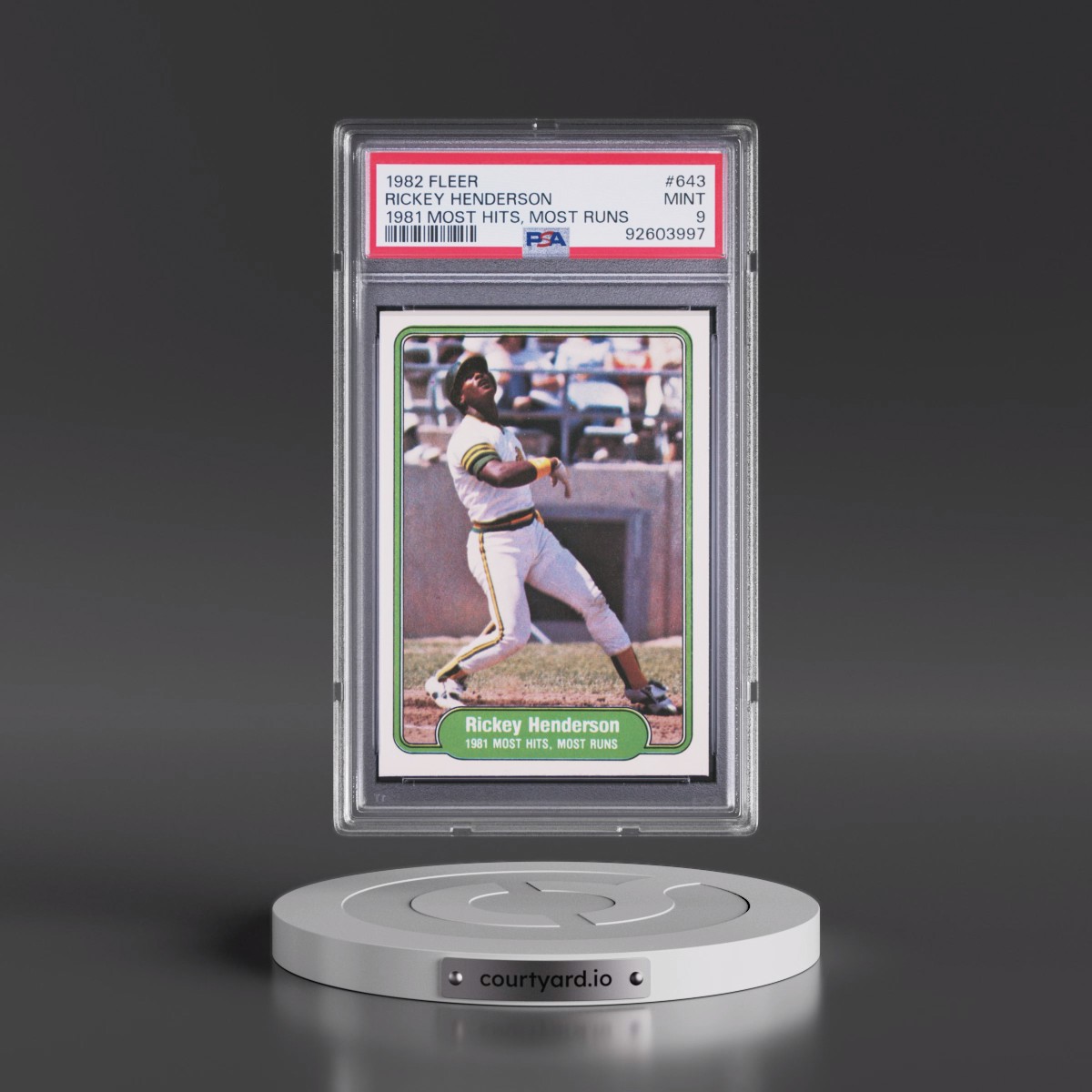 1982 Fleer #643 Rickey Henderson (PSA 9 MINT)