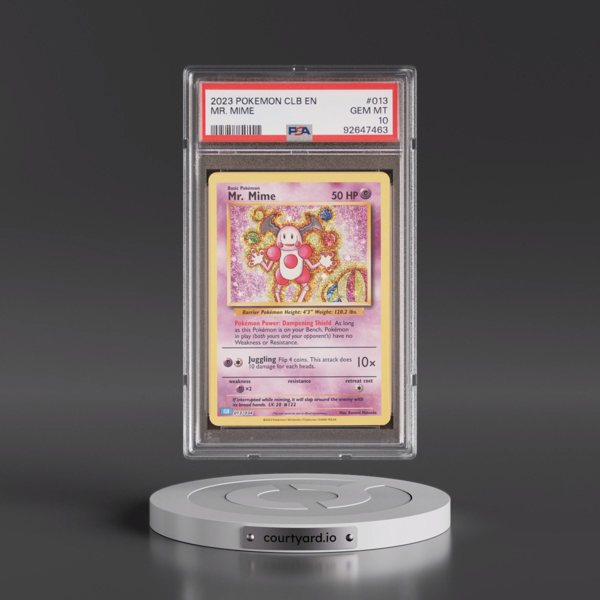 2023 Pokémon Clb-Trading Card Game Classic Blastoise & Suicune EX Deck #013 Mr. Mime (PSA 10 GEM MINT)