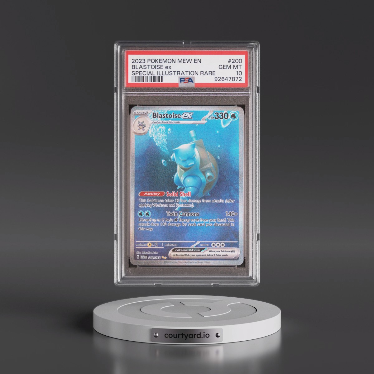 2023 Pokémon Mew EN-151 #200 Blastoise EX - Holo Special Illustration Rare (PSA 10 GEM MINT)