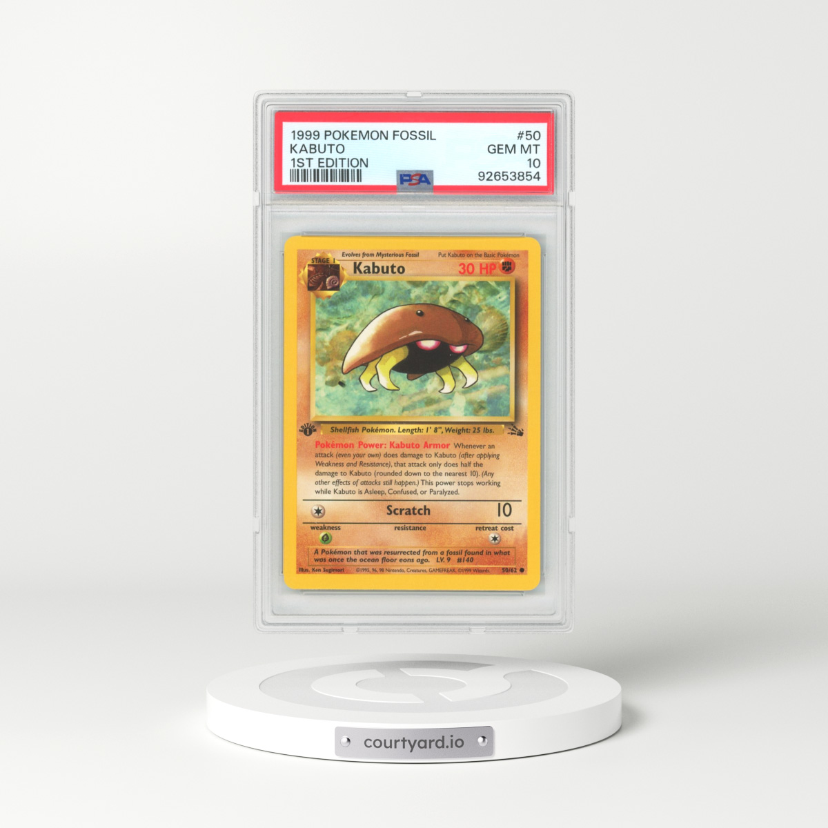 1999 Fossil #50 Kabuto - 1st Edition (PSA 10 GEM MINT)