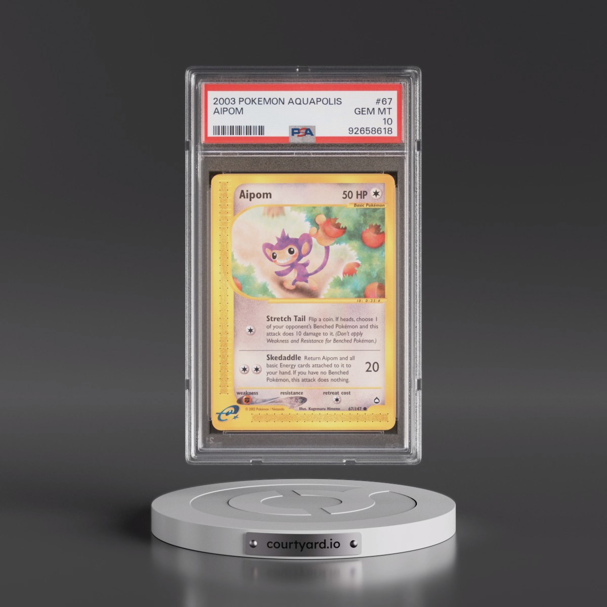 2003 Pokémon Aquapolis #67 Aipom (PSA 10 GEM MINT)