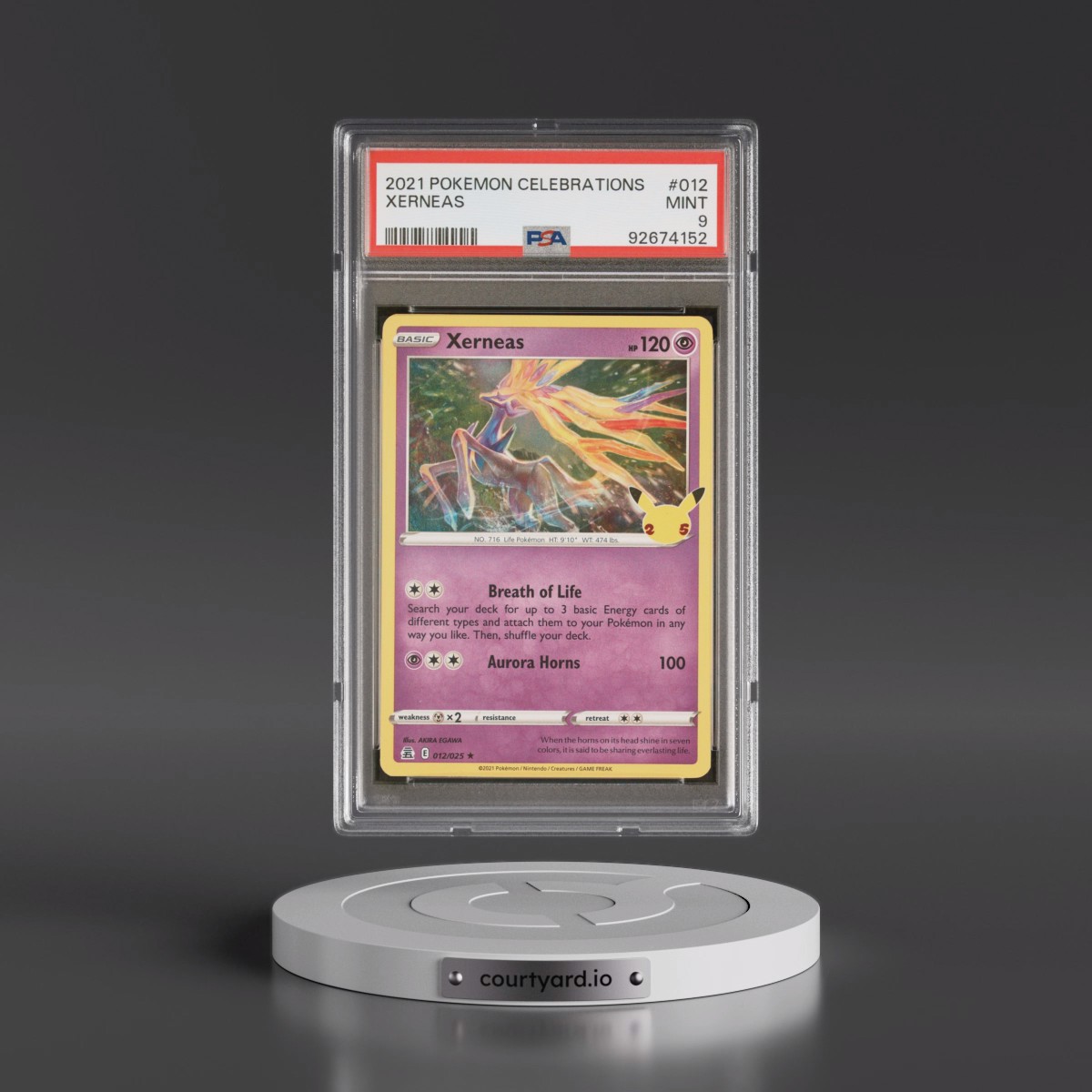 2021 Pokémon Celebrations #012 Xerneas (PSA 9 MINT)