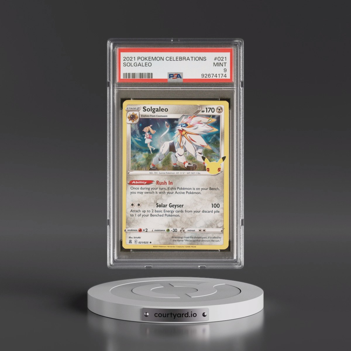 2021 Pokémon Celebrations #021 Solgaleo (PSA 9 MINT)