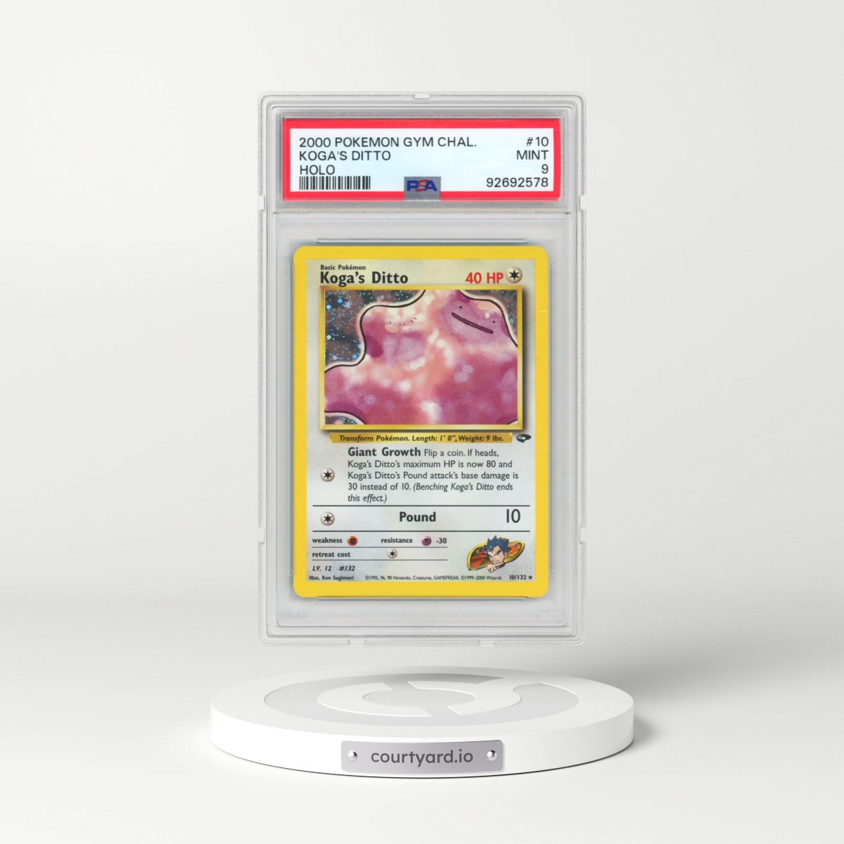 2000 Pokémon Gym Challenge #10 Koga's Ditto - Holo (PSA 9 MINT)