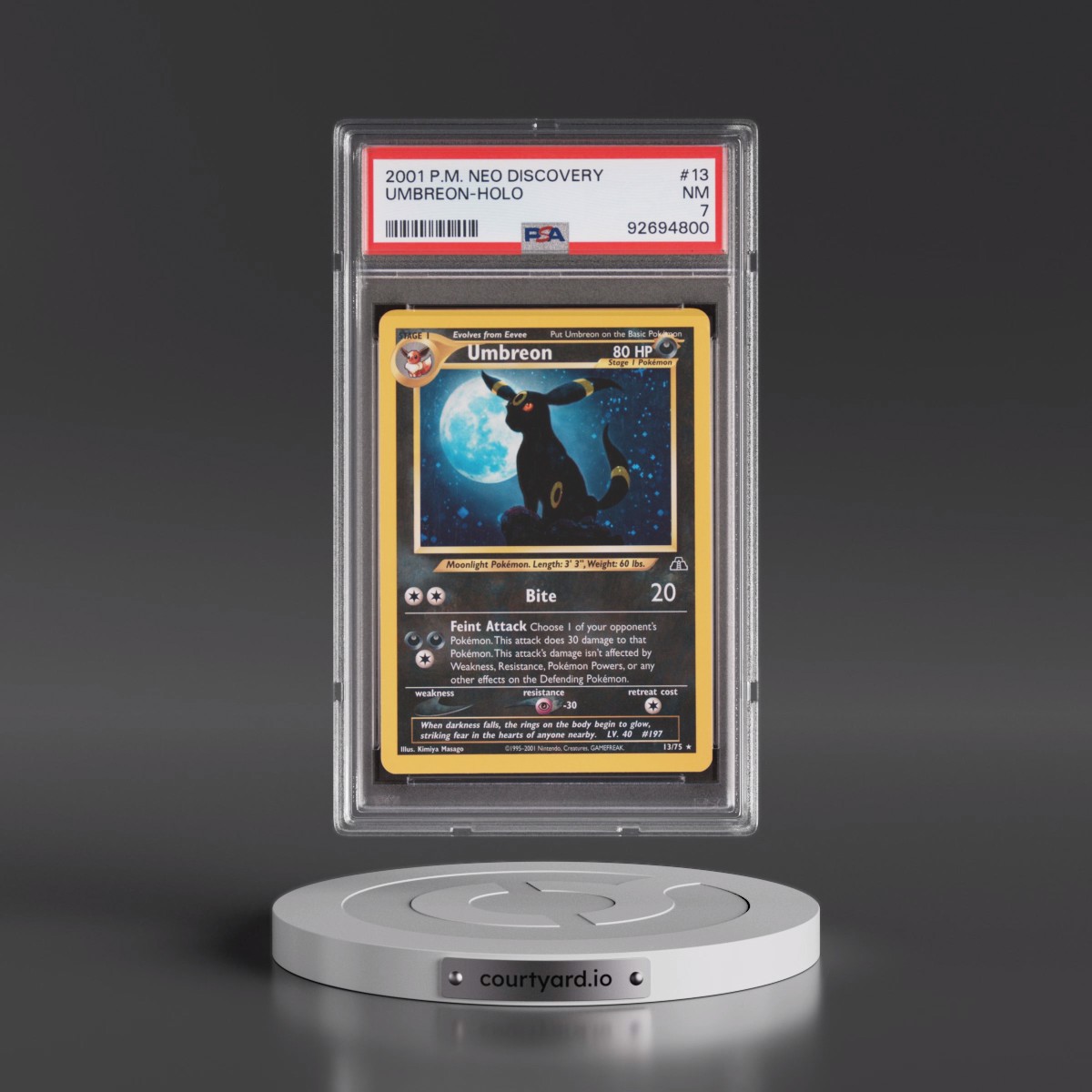2001 Pokémon Neo Discovery #13 Umbreon - Holo (PSA 7 NM)