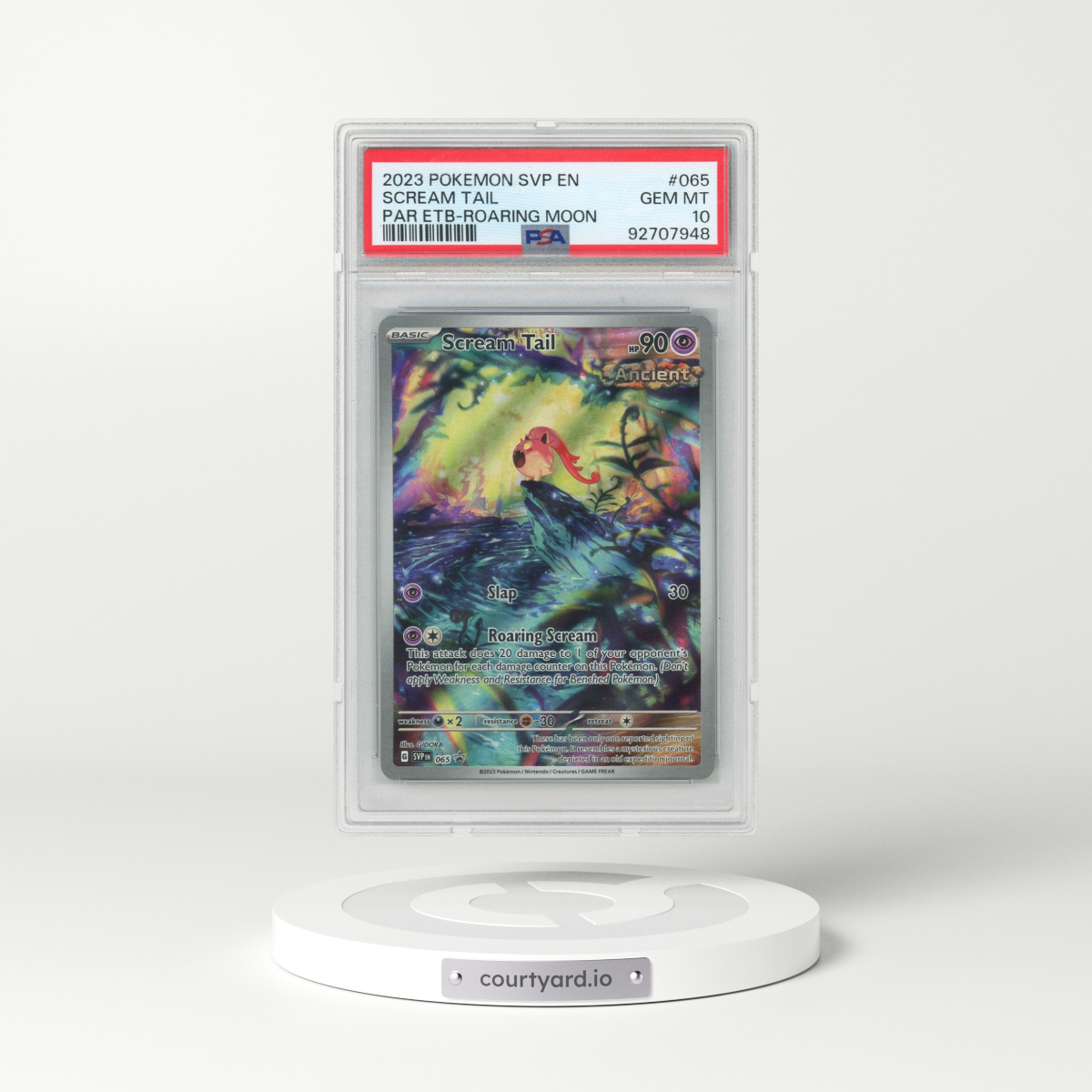 2023 Pokémon Svp EN-SV Black Star Promo #065 Scream Tail - Paradox Rift Elite Trainer Box-Roaring Moon (PSA 10 GEM MINT)