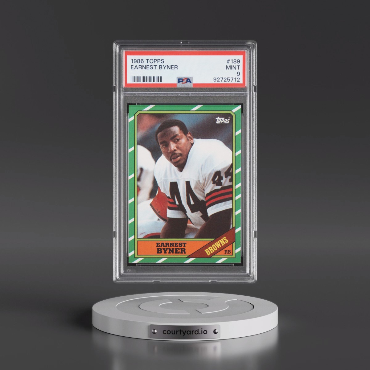 1986 Topps #189 Earnest Byner (PSA 9 MINT)