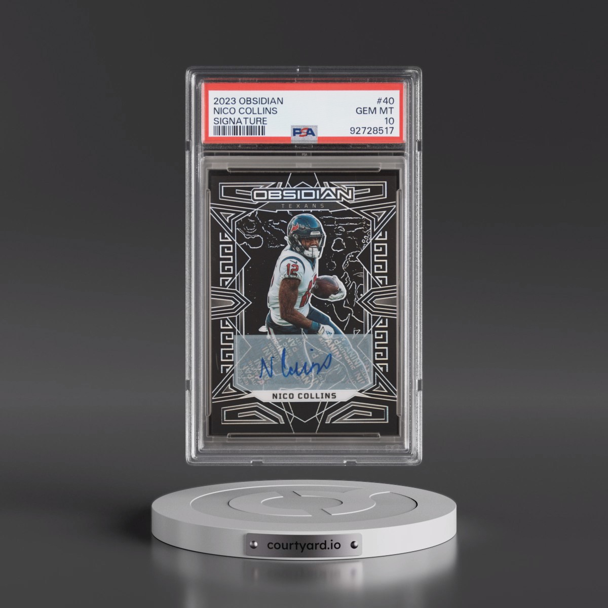 2023 Panini Obsidian Nico Collins - Signature #40 PSA 10