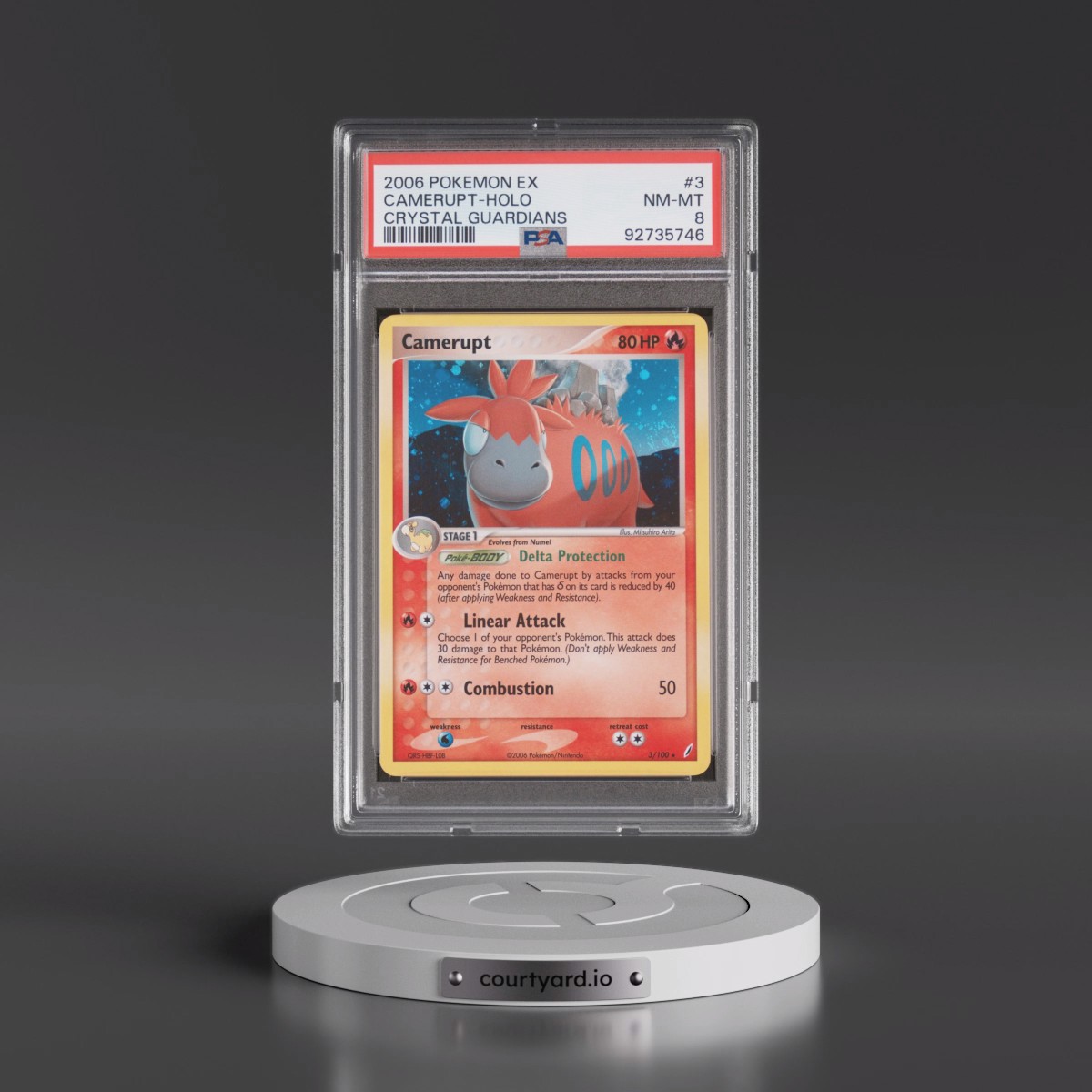 2006 Pokémon EX Crystal Guardians #3 Camerupt - Holo (PSA 8 NM-MT)