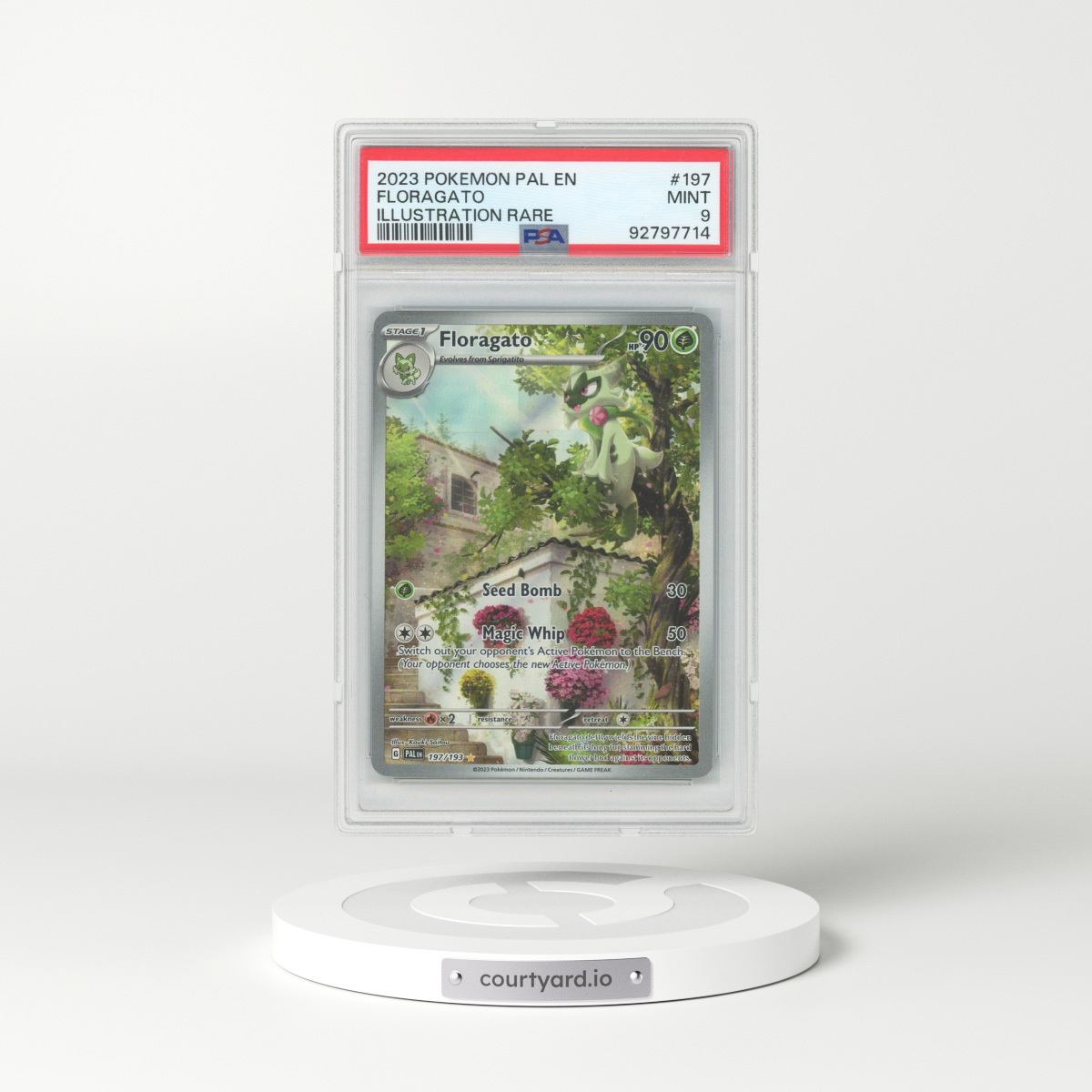 2023 Paldea Evolved #197 Floragato - Full Art Holo (PSA 9 MINT)