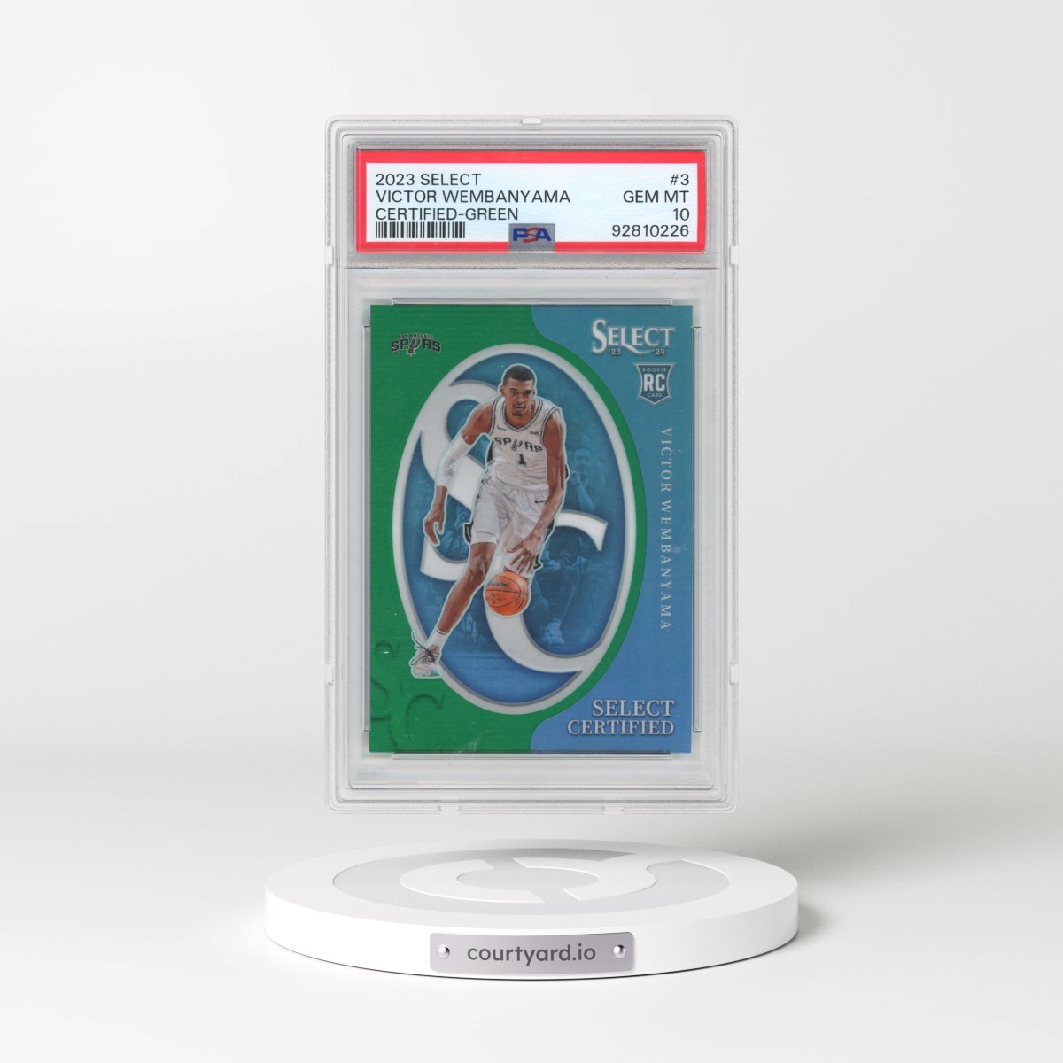 2023 Panini Select Select Certified #3 Victor Wembanyama - Green Prizm (PSA 10 GEM MINT)
