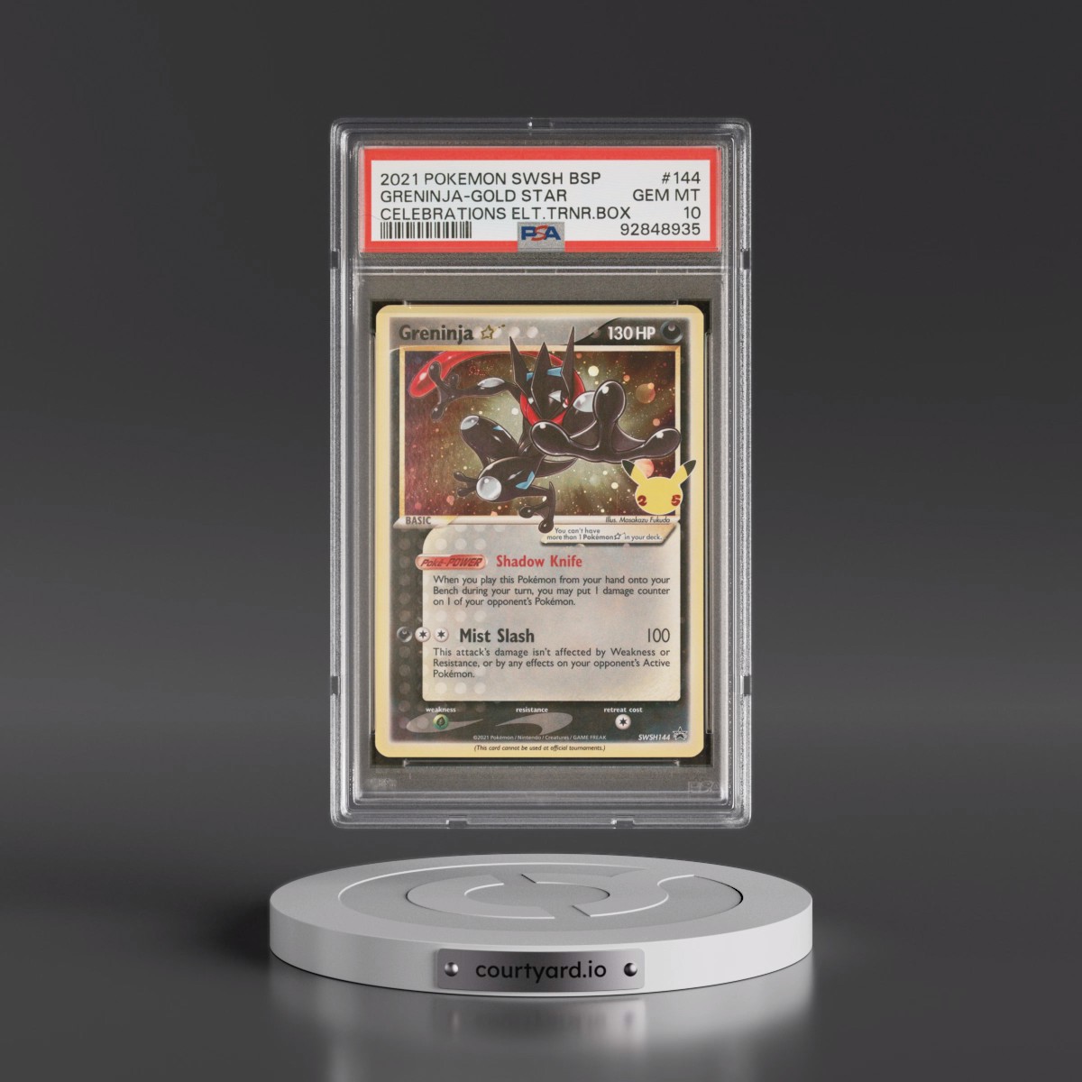 2021 Pokémon Swsh Black Star Promo #144 Greninja-Gold Star - Celebrations Elite Trainer Box (PSA 10 GEM MINT)