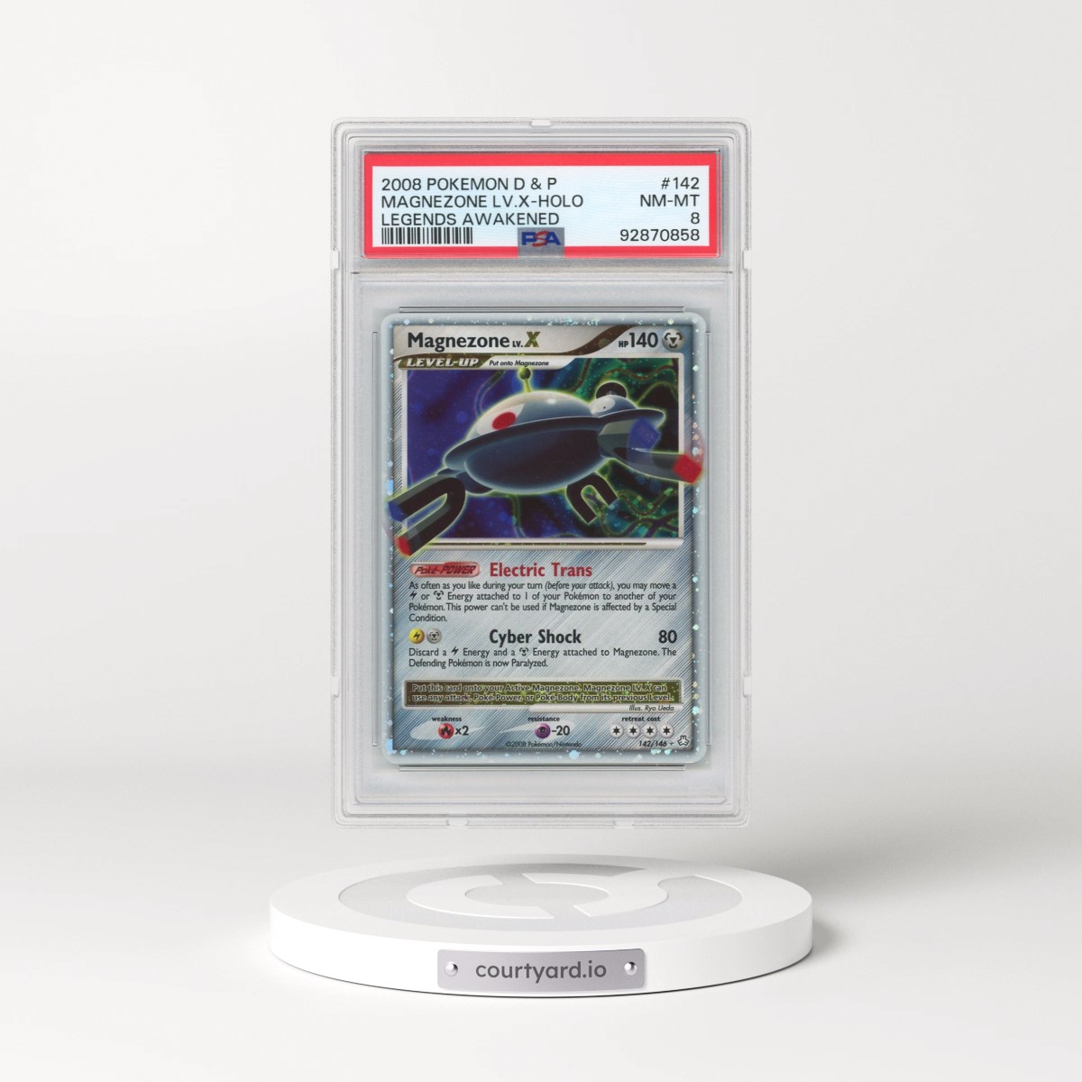 2008 Pokémon Diamond & Pearl Legends Awakened #142 Magnezone LV.X - Holo (PSA 8 NM-MT)