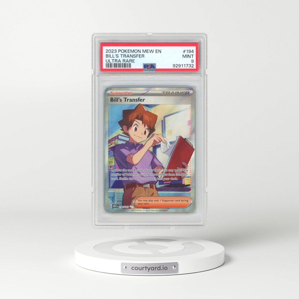 2023 Pokémon Mew EN-151 #194 Bill's Transfer - Ultra Rare (PSA 9 MINT)