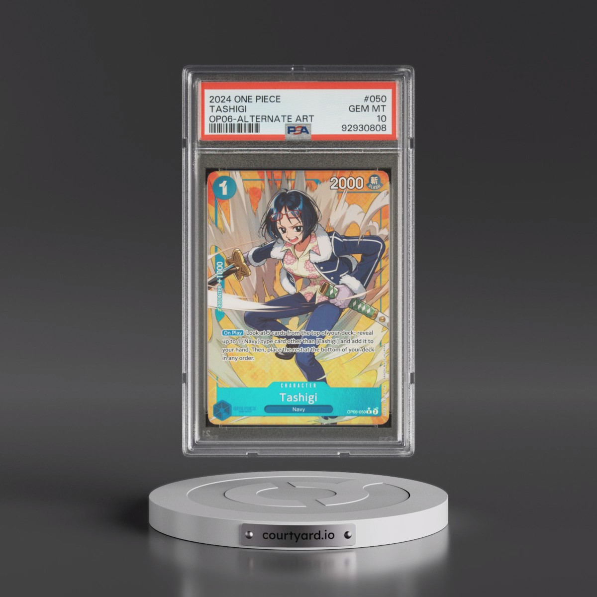2024 One Piece OP06-Wings of the Captain #050 Tashigi - Alternate Art (PSA 10 GEM MINT)