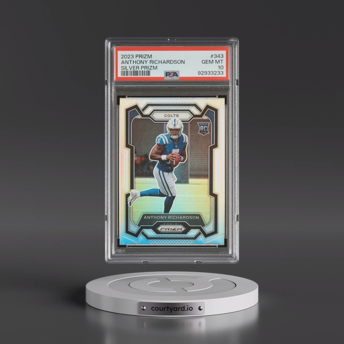 2023 Panini Prizm #343 Anthony Richardson - Silver Prizm (PSA 10 GEM MINT)