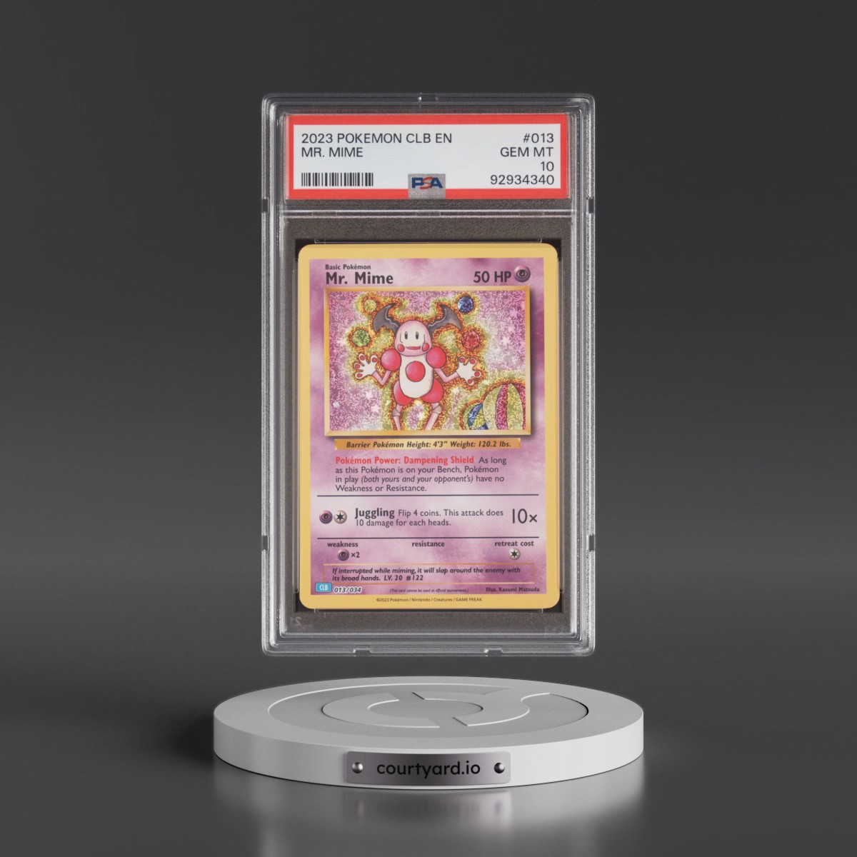 2023 Pokémon Clb-Trading Card Game Classic Blastoise & Suicune EX Deck #013 Mr. Mime (PSA 10 GEM MINT)