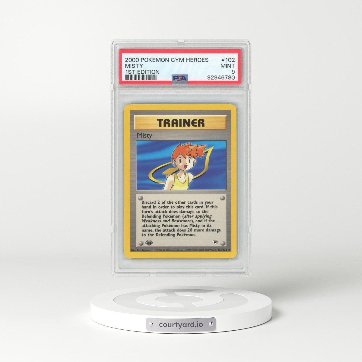 2000 Gym Heroes #102 Misty - 1st Edition (PSA 9 MINT)