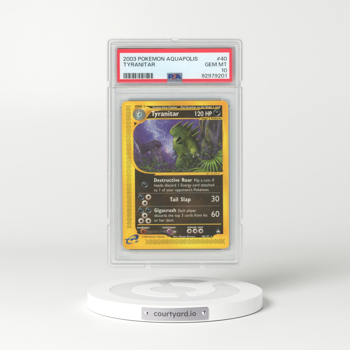2003 Aquapolis #40 Tyranitar (PSA 10 GEM MINT)