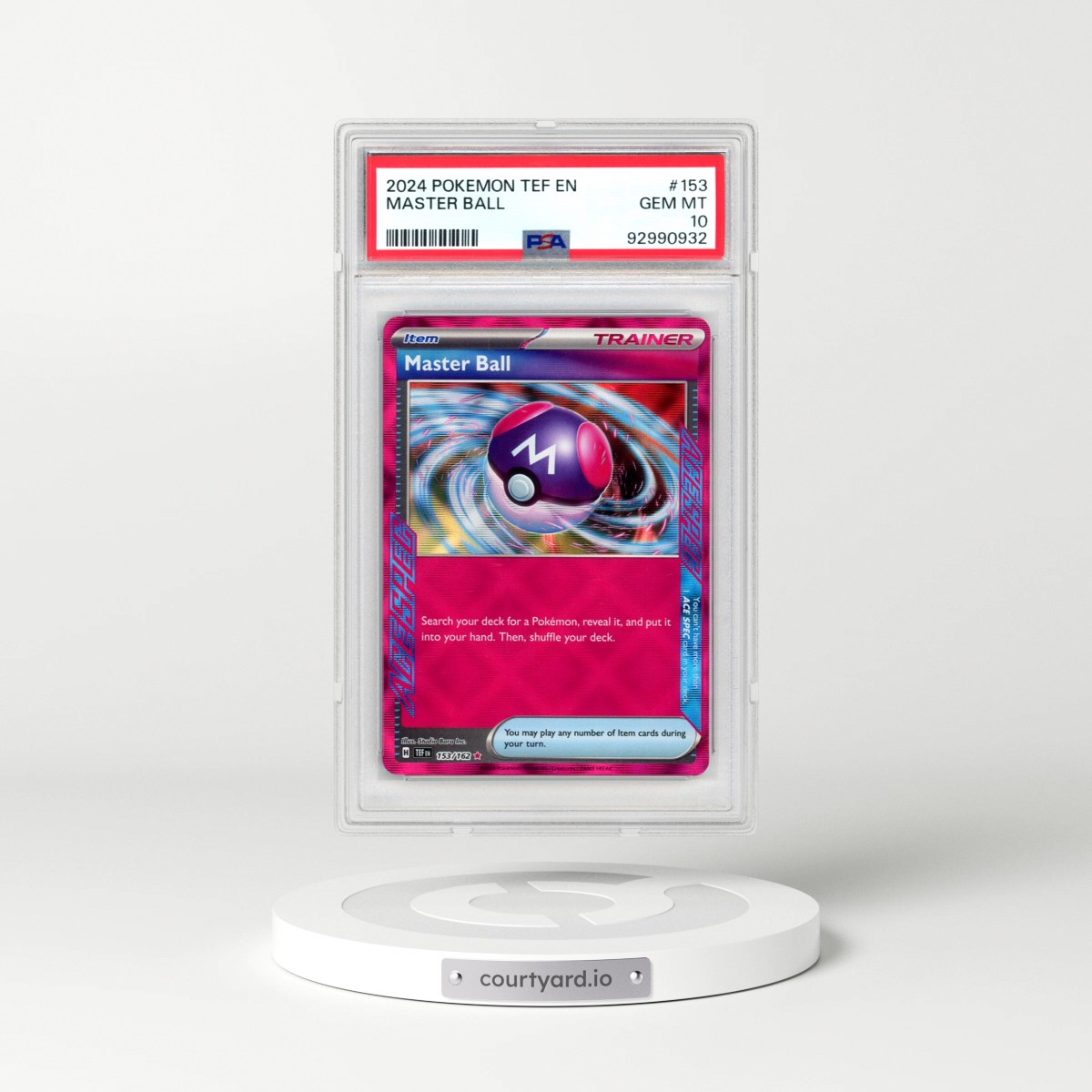 2024 Pokémon Tef EN-Temporal Forces #153 Master Ball (PSA 10 GEM MINT)