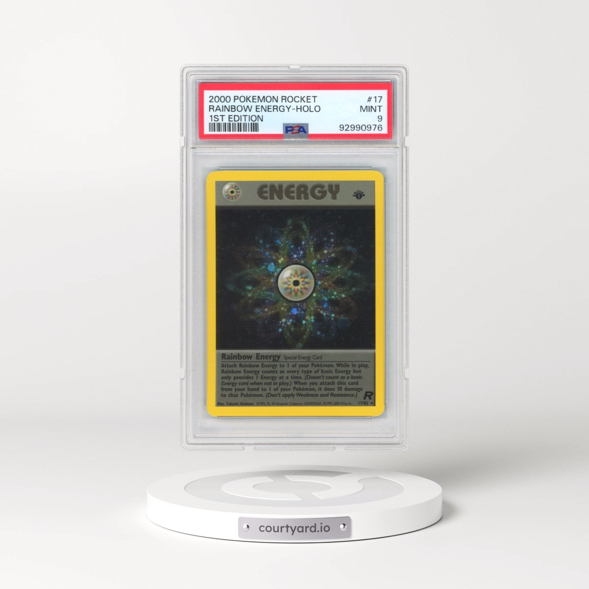 2000 Pokémon Rocket #17 Rainbow Energy - 1st Edition Holo (PSA 9 MINT)