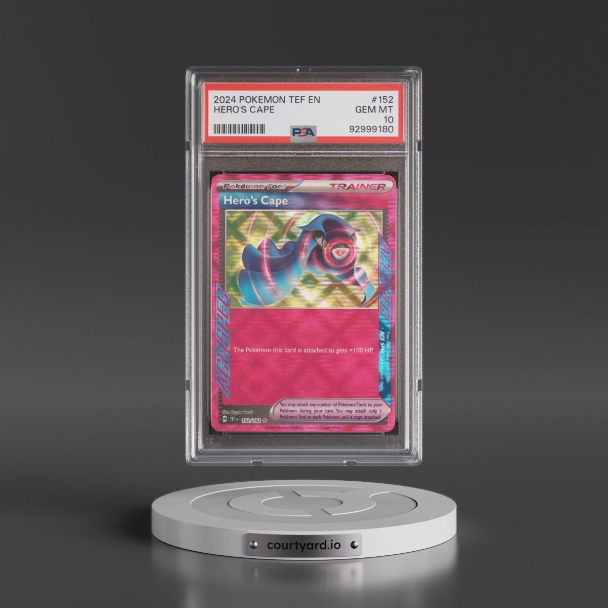 2024 Pokémon Tef EN-Temporal Forces #152 Hero's Cape (PSA 10 GEM MINT)