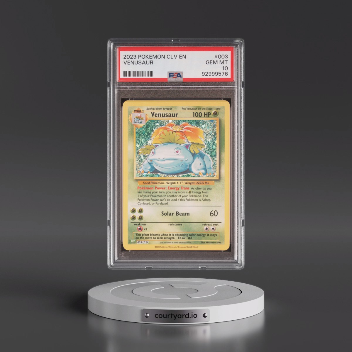 2023 Pokémon CLV-Trading Card Game Classic Venusaur & Lugia EX Deck #003 Venusaur (PSA 10 GEM MINT)
