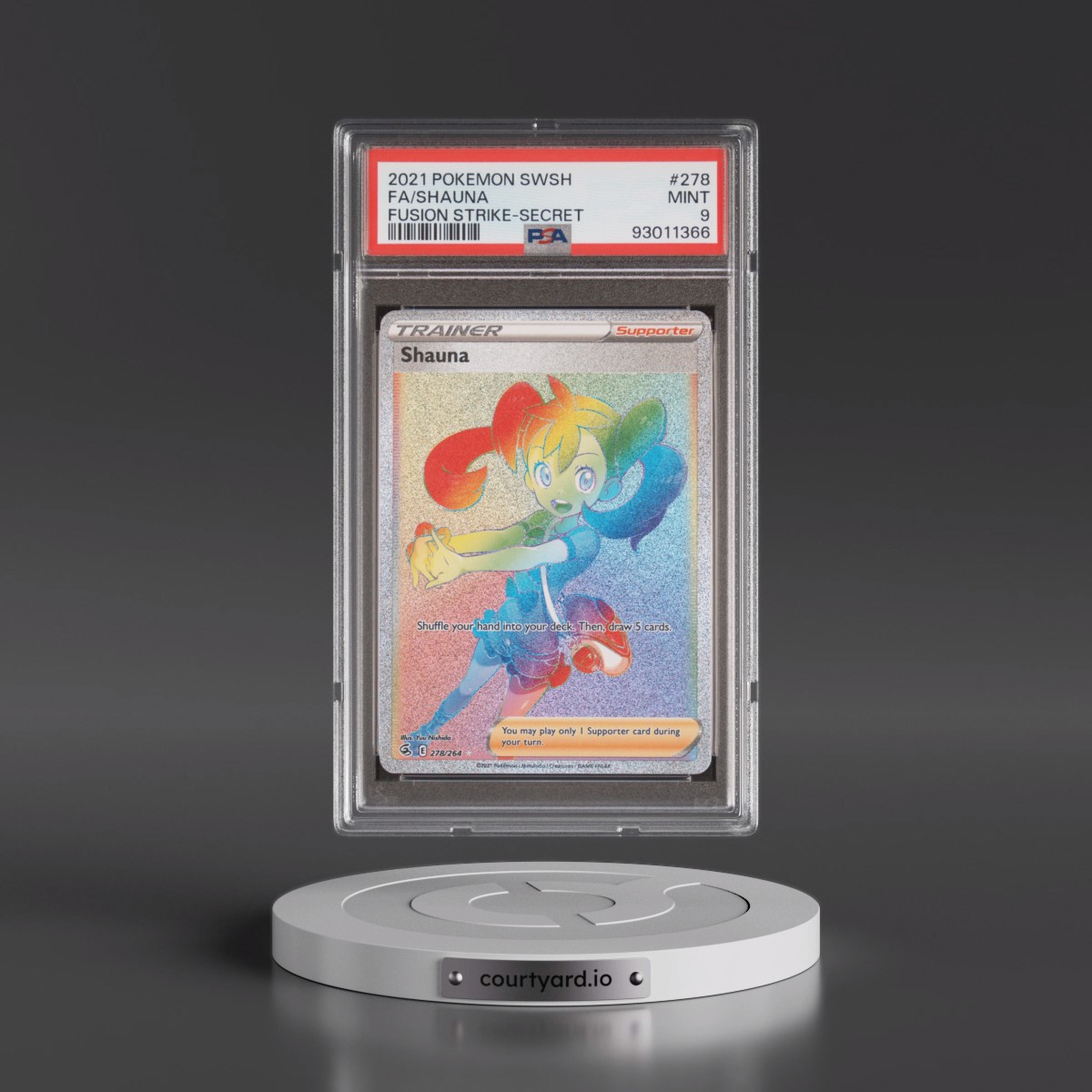 2021 Pokémon Sword & Shield Fusion Strike Shauna - Full Art Secret #278 PSA 9
