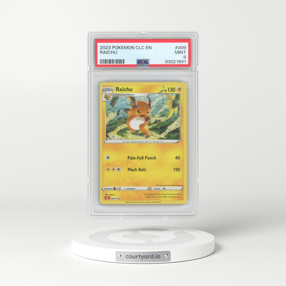 2023 Classic Collection #9 Raichu - Holo (PSA 9 MINT)