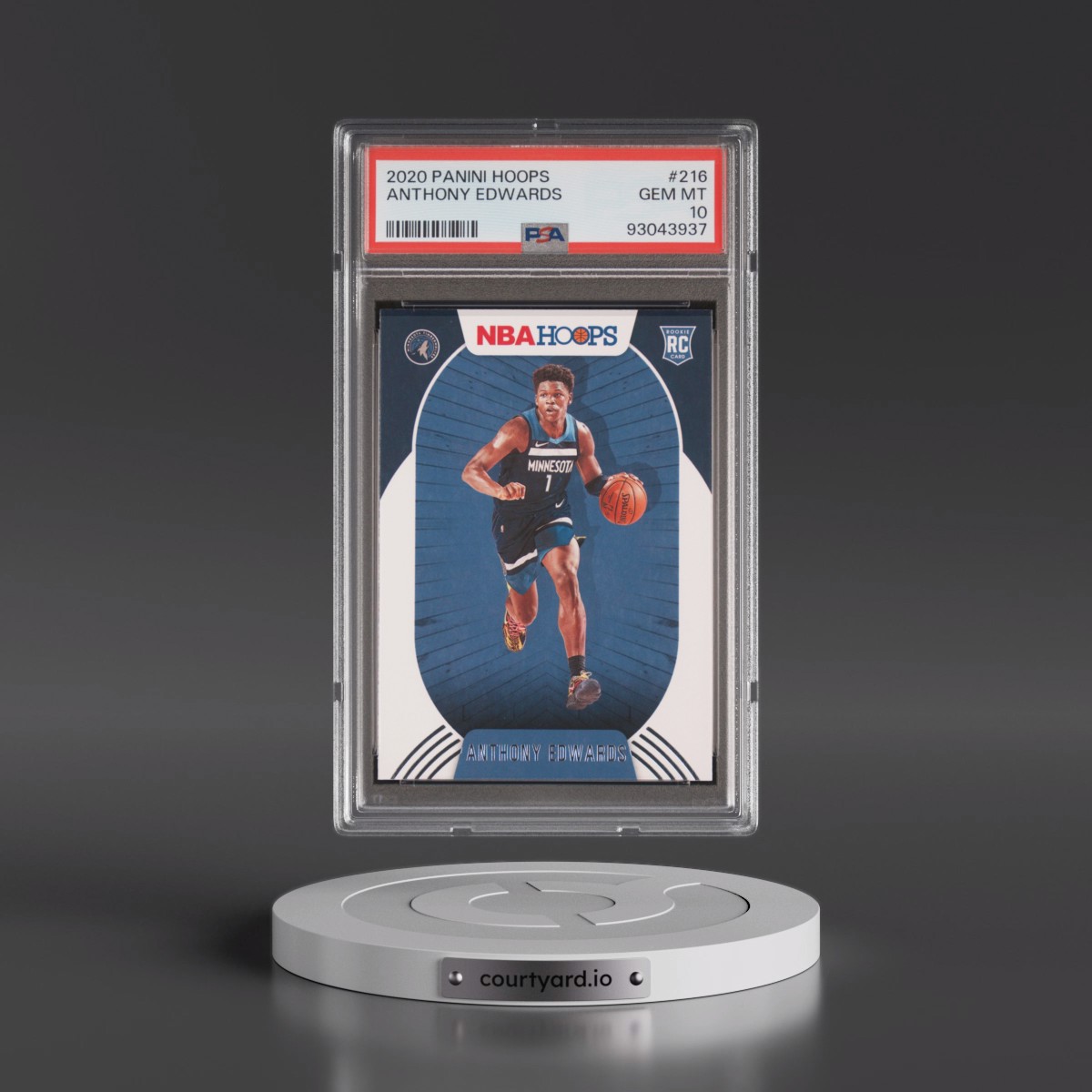 2020 Panini Hoops #216 Anthony Edwards (PSA 10 GEM MINT)