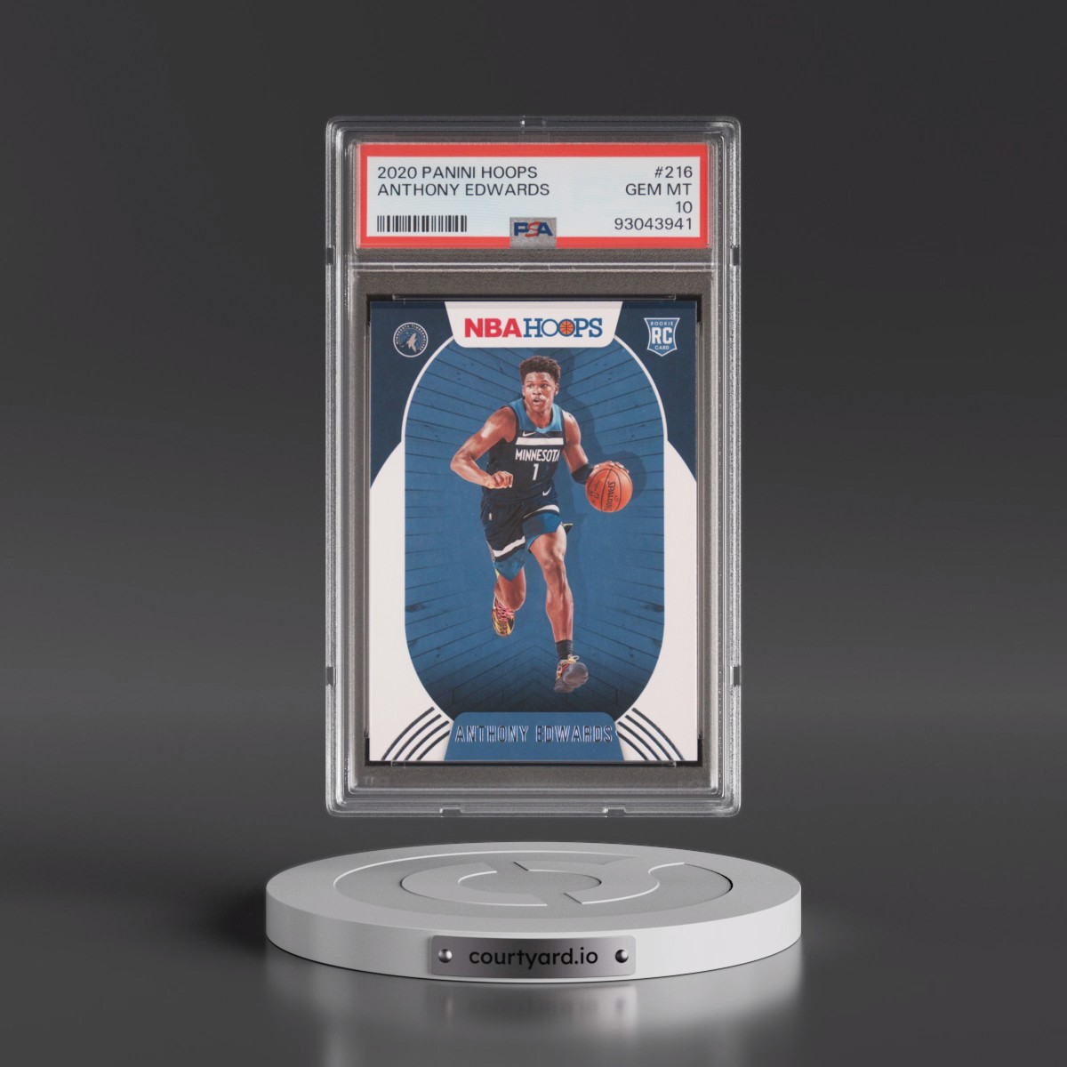 2020 Panini Hoops #216 Anthony Edwards (PSA 10 GEM MINT)