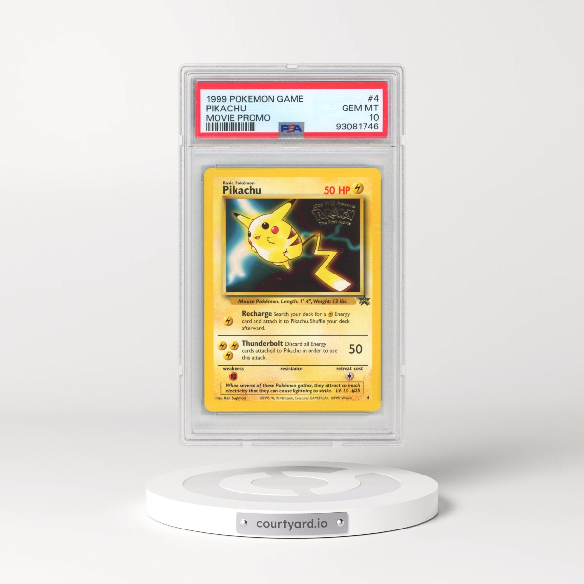 1999 Pokémon Game Movie #4 Pikachu - Movie Promo (PSA 10 GEM MINT)