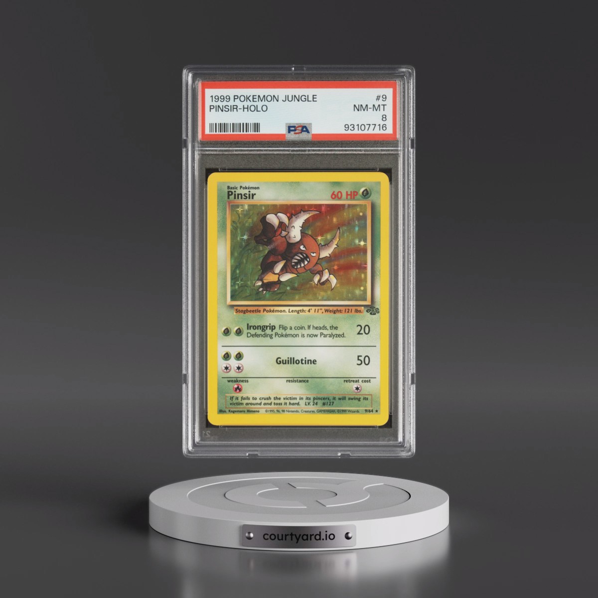 1999 Pokémon Jungle #9 Pinsir - Holo (PSA 8 NM-MT)