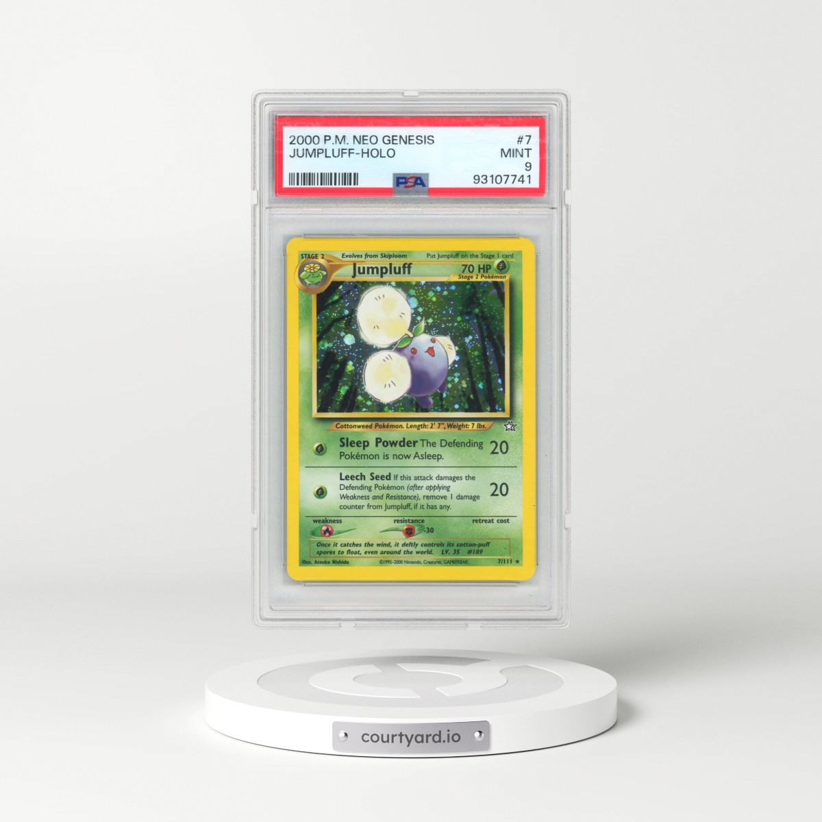 2000 Pokémon Neo Genesis #7 Jumpluff - Holo (PSA 9 MINT)